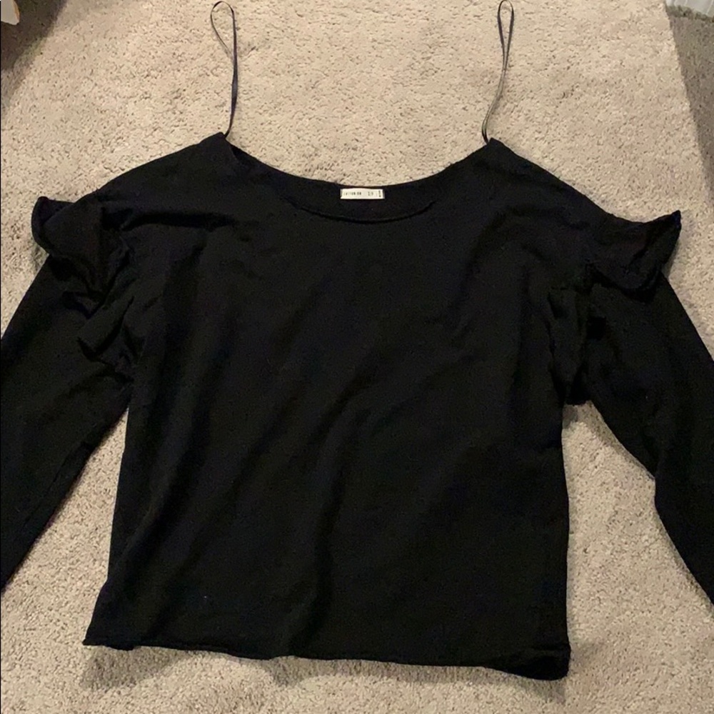 Black off the shoulder sweater